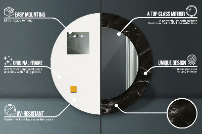 Ronde spiegel met decoratie Marmeren steen