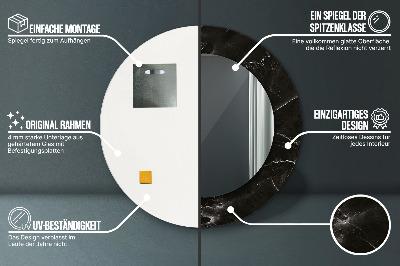 Ronde spiegel met decoratie Marmeren steen