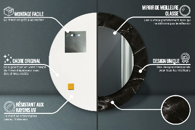Ronde spiegel met decoratie Marmeren steen