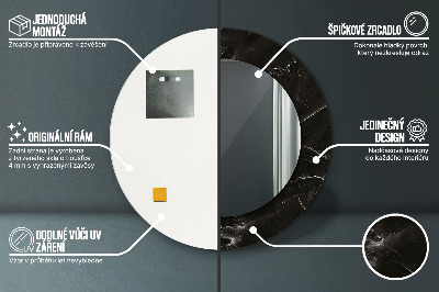 Ronde spiegel met decoratie Marmeren steen