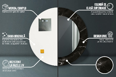 Ronde spiegel met decoratie Marmeren steen