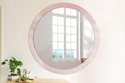 Ronde spiegel met decoratie Roze steen