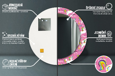 Bedrukte ronde spiegel Magische eenhoorn