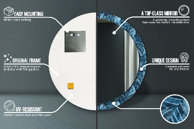 Ronde spiegel met decoratie Junglebladeren