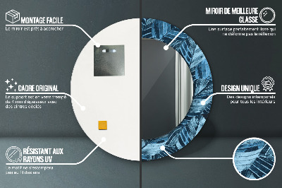 Ronde spiegel met decoratie Junglebladeren