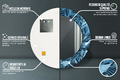 Ronde spiegel met decoratie Junglebladeren