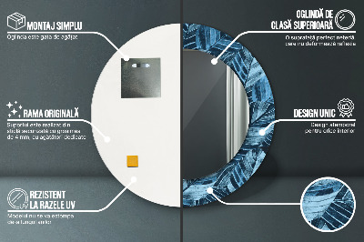 Ronde spiegel met decoratie Junglebladeren