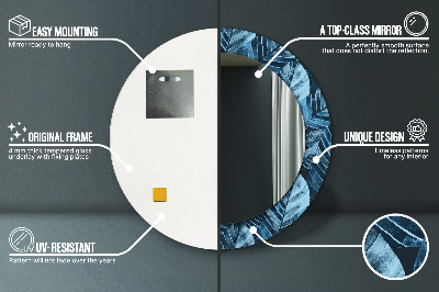 Ronde spiegel met decoratie Junglebladeren