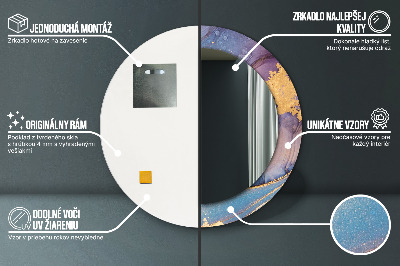 Ronde spiegel met decoratie Marmeren steen