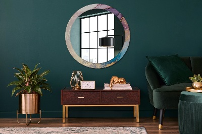 Ronde spiegel met decoratie Marmeren steen