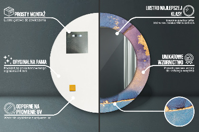 Ronde spiegel met decoratie Marmeren steen