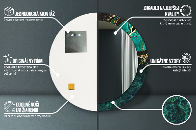 Bedrukte ronde spiegel Marmergroen