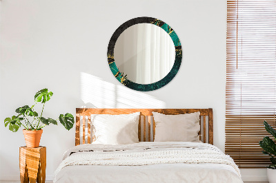 Bedrukte ronde spiegel Marmergroen