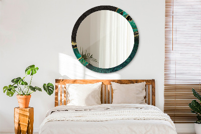 Bedrukte ronde spiegel Marmergroen