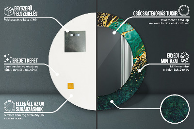 Bedrukte ronde spiegel Marmergroen