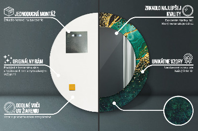 Bedrukte ronde spiegel Marmergroen