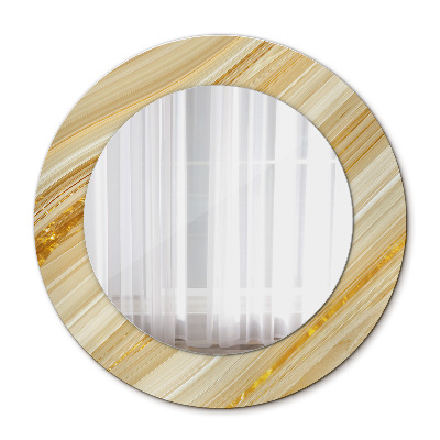 Ronde spiegel met decoratie Gouden abstract