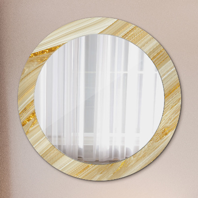 Ronde spiegel met decoratie Gouden abstract