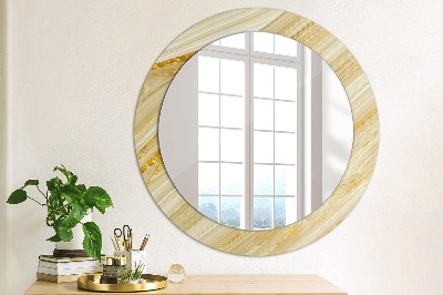 Ronde spiegel met decoratie Gouden abstract
