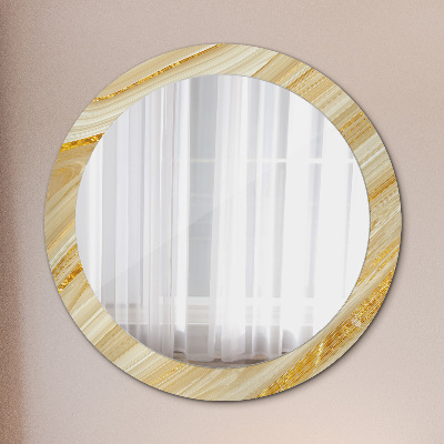 Ronde spiegel met decoratie Gouden abstract