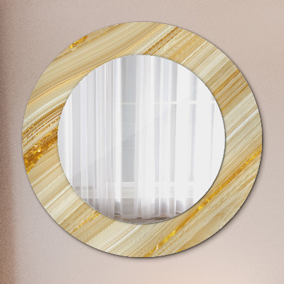 Ronde spiegel met decoratie Gouden abstract