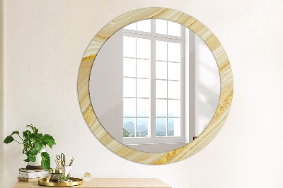 Ronde spiegel met decoratie Gouden abstract