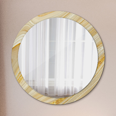 Ronde spiegel met decoratie Gouden abstract