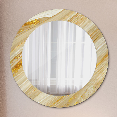 Ronde spiegel met decoratie Gouden abstract