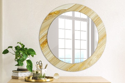 Ronde spiegel met decoratie Gouden abstract