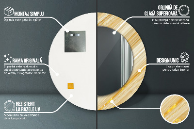 Ronde spiegel met decoratie Gouden abstract