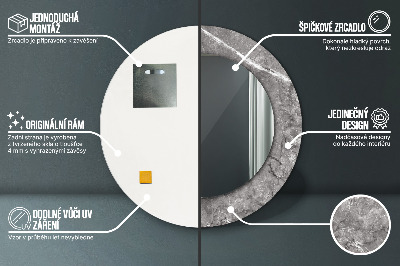 Ronde spiegel met decoratie Rustiek marmer