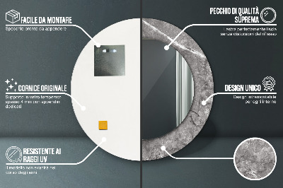 Ronde spiegel met decoratie Rustiek marmer
