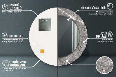 Ronde spiegel met decoratie Rustiek marmer