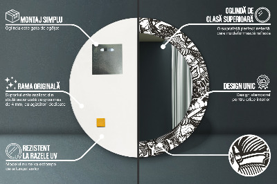 Bedrukte ronde spiegel Abstracte vloeistof