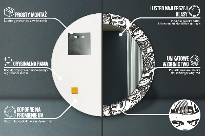 Bedrukte ronde spiegel Abstracte vloeistof