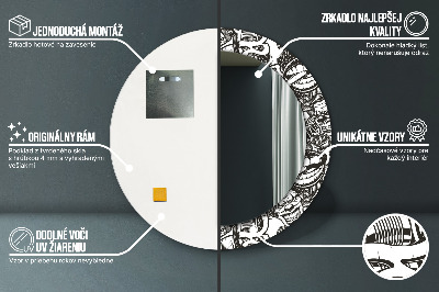 Bedrukte ronde spiegel Abstracte vloeistof