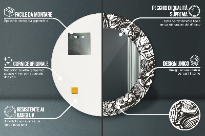 Bedrukte ronde spiegel Abstracte vloeistof