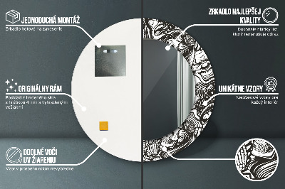 Bedrukte ronde spiegel Abstracte vloeistof