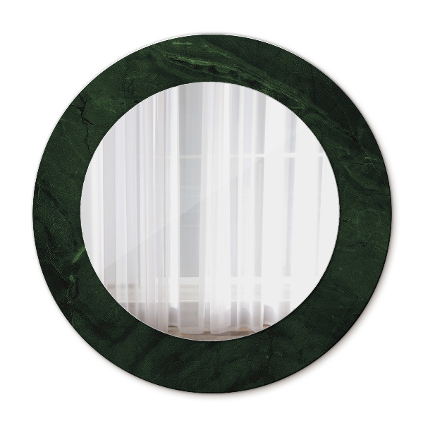 Ronde spiegel met decoratie Groen marmer