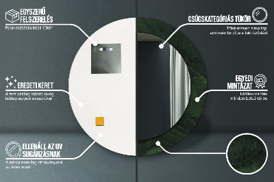 Ronde spiegel met decoratie Groen marmer