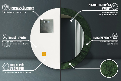 Ronde spiegel met decoratie Groen marmer