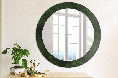 Ronde spiegel met decoratie Groen marmer