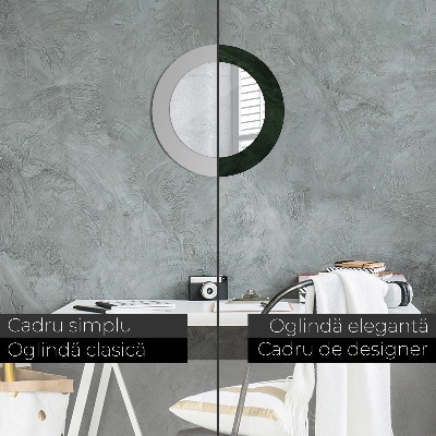 Ronde spiegel met decoratie Groen marmer