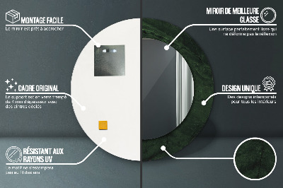 Ronde spiegel met decoratie Groen marmer
