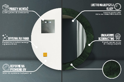 Ronde spiegel met decoratie Groen marmer