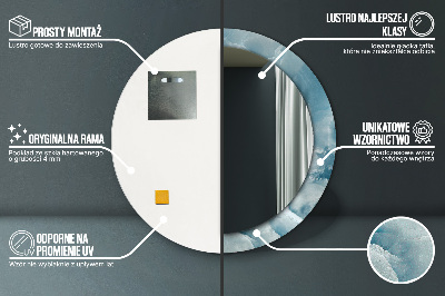 Bedrukte ronde spiegel Blauw onyxmarmer