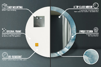 Bedrukte ronde spiegel Blauw onyxmarmer