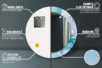 Ronde spiegel met decoratie Abstracte vloeistof