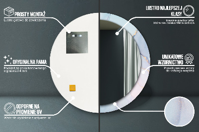 Ronde spiegel met decoratie Abstracte vloeistof