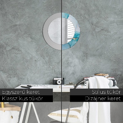 Ronde spiegel met decoratie Abstracte vloeistof
